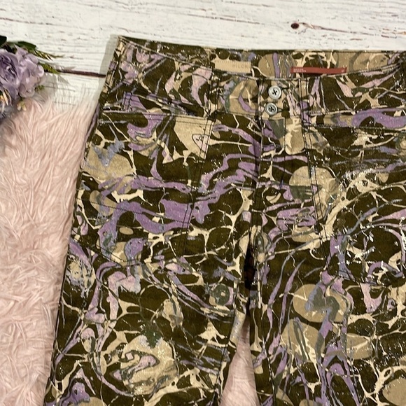 Anthropologie Pilcro The Wanderer Colorful Metallic Marbled Pop Pants - Picture 6 of 12